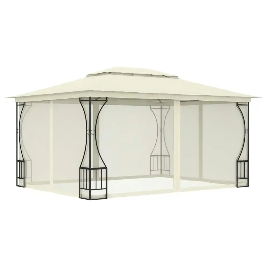 Gazebo with Nets 300x400x265 cm Cream 48596