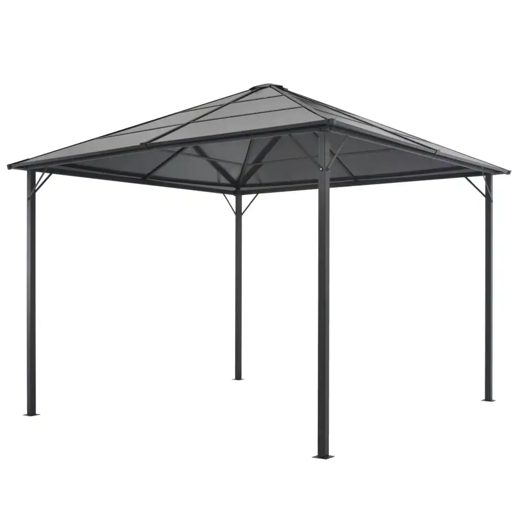 Gazebo with Roof Aluminium 3x3 m Black 44641