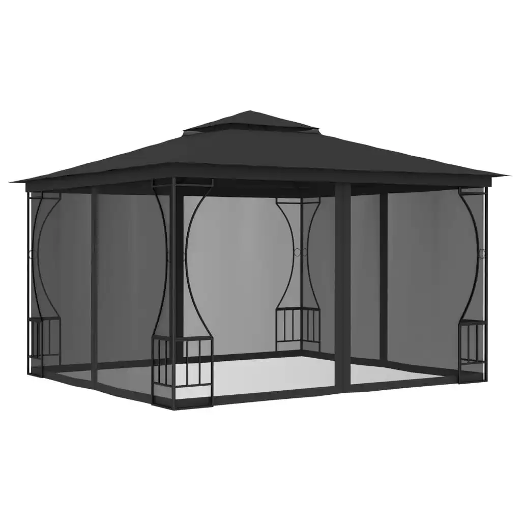 Gazebo with Nets 300x300x265 cm Anthracite 48597