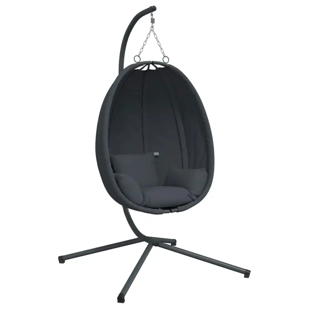 Hanging Egg Chair with Stand Anthracite Fabric and Steel 4007399