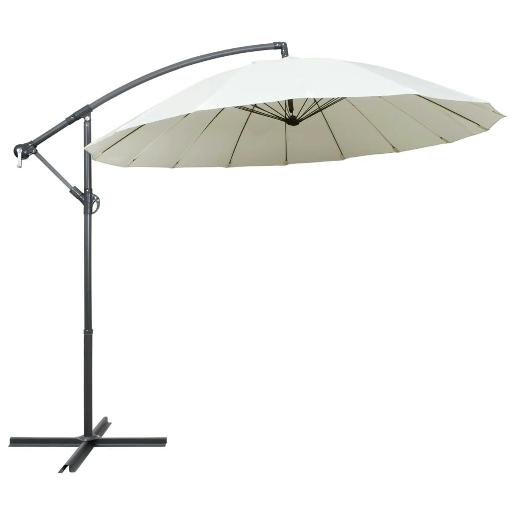 Hanging Parasol White 3 m Aluminium Pole 47220