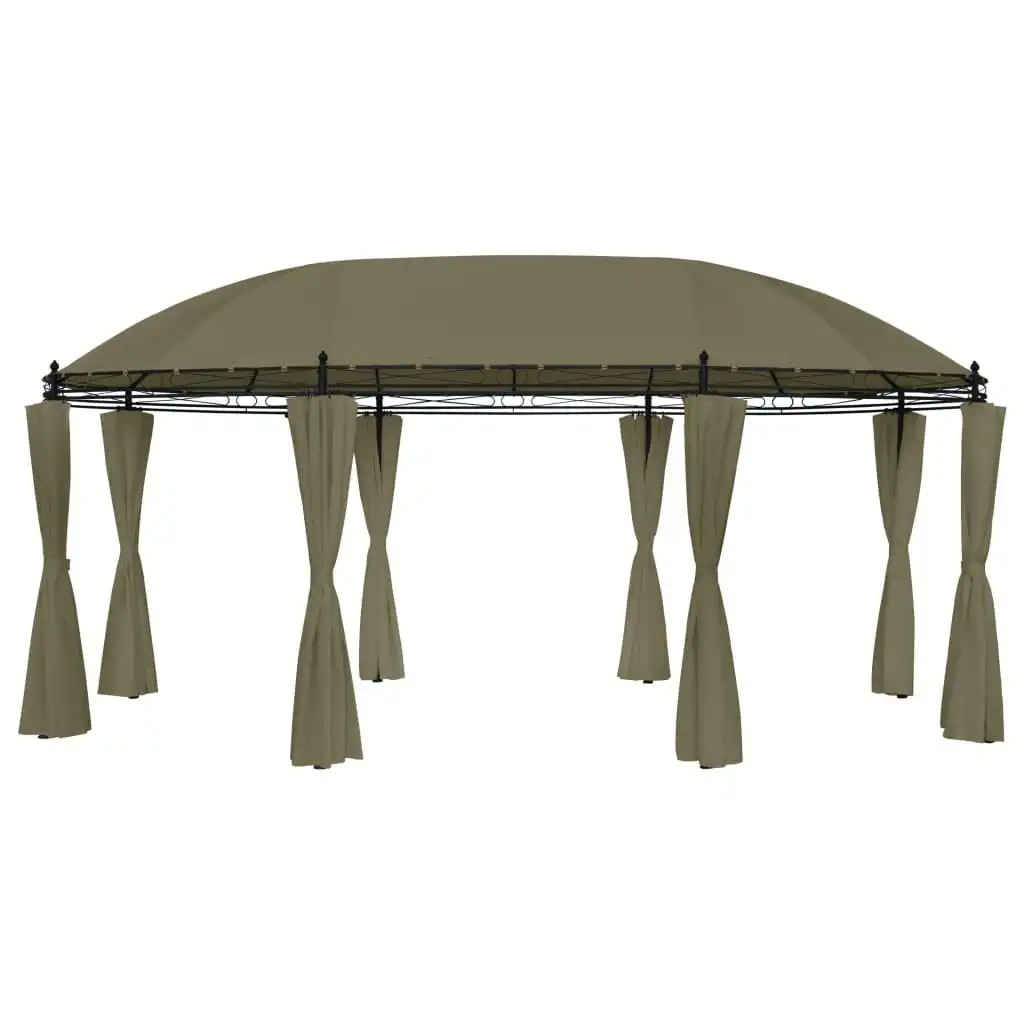 Gazebo with Curtains 520x349x255 cm Taupe 180 g/mÂ² 312231