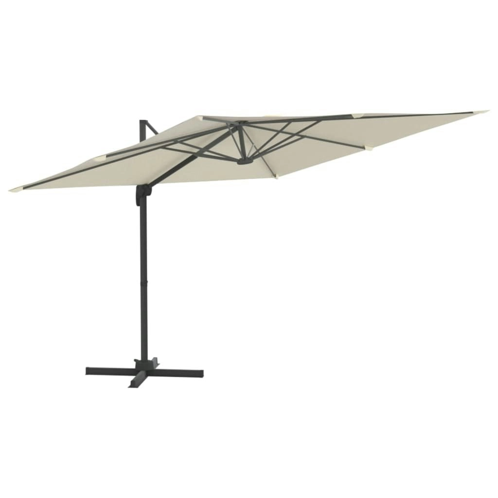 LED Cantilever Umbrella Sand White 400x300 cm 319927