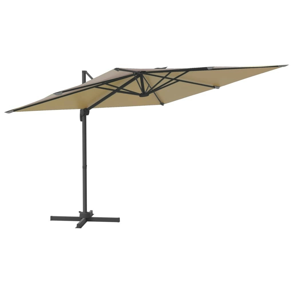 LED Cantilever Umbrella Taupe 400x300 cm 319930