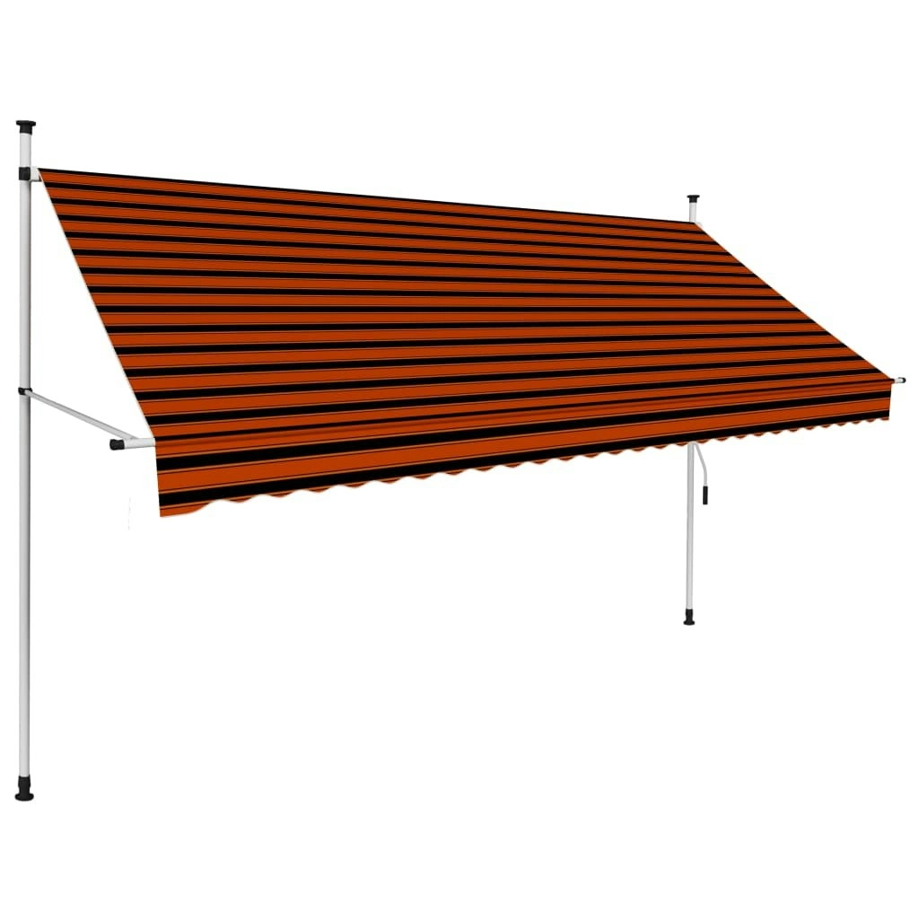 Manual Retractable Awning 300 cm Orange and Brown 145838