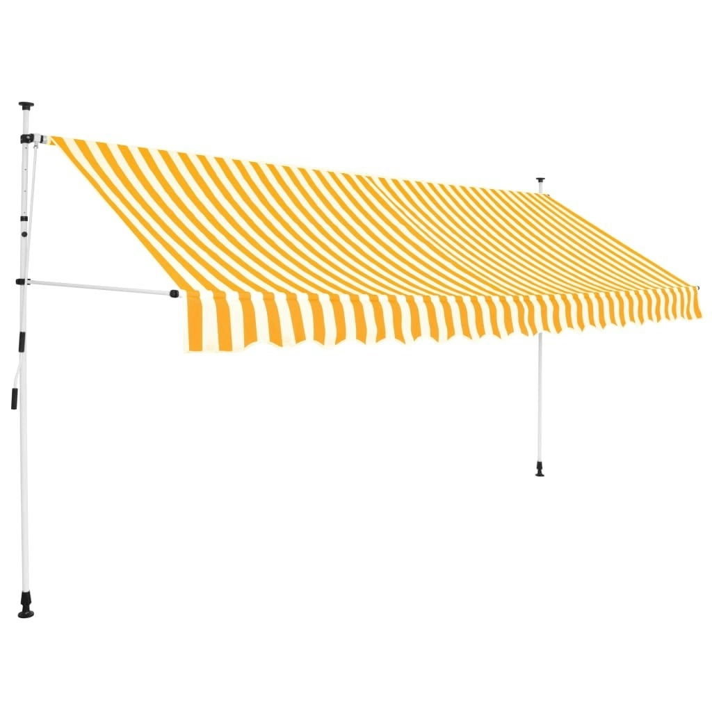 Manual Retractable Awning 350 cm Orange and White Stripes 43235