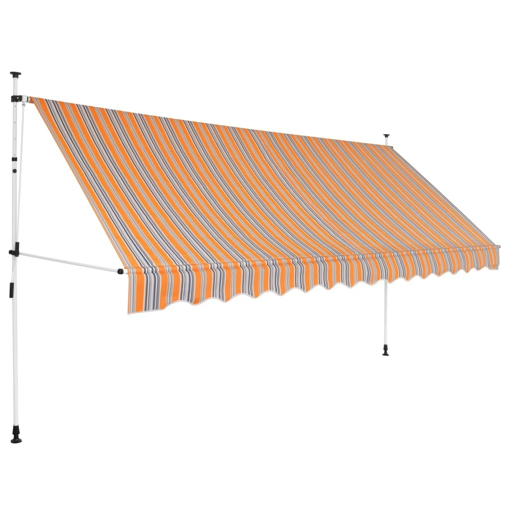 Manual Retractable Awning 350 cm Yellow and Blue Stripes 43229