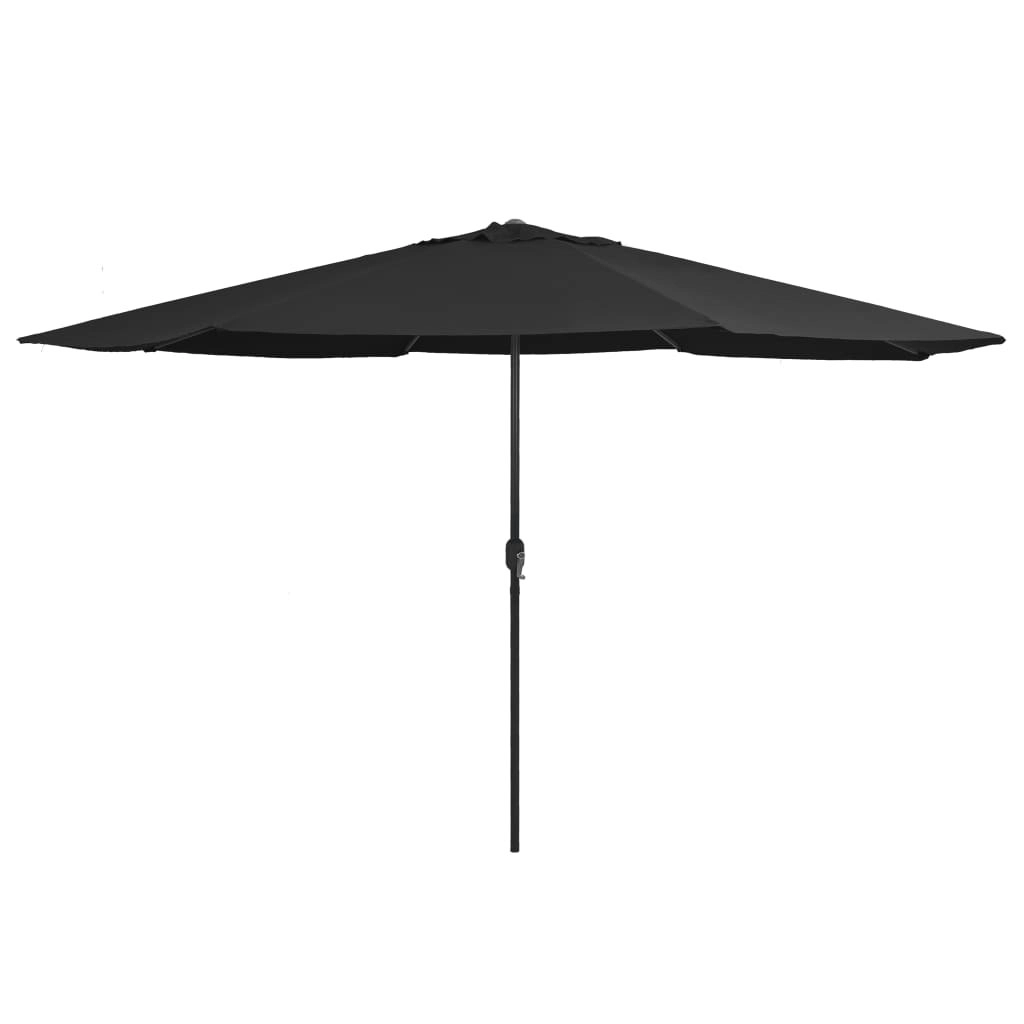 Outdoor Parasol with Metal Pole 400 cm Black 47384