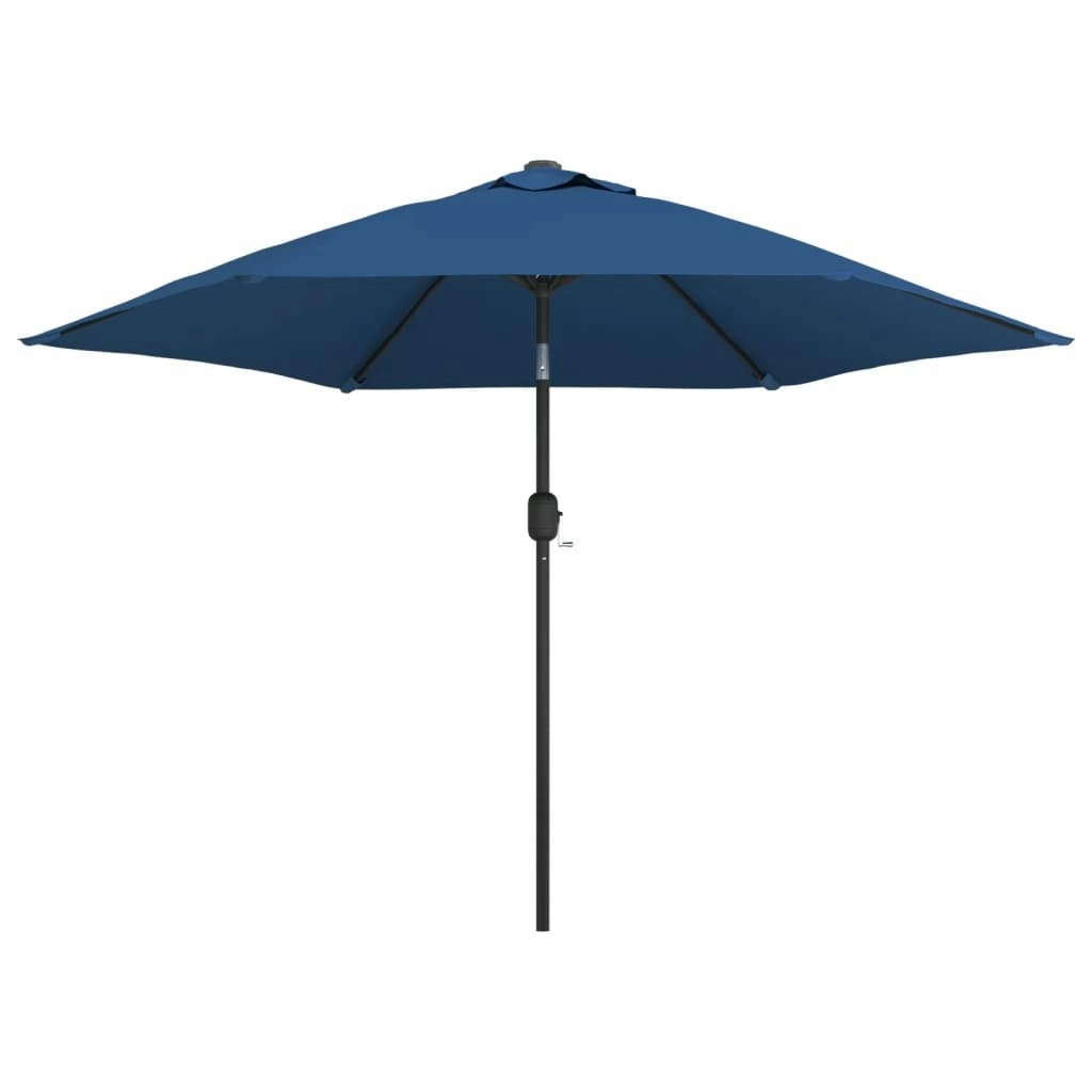 Outdoor Parasol with LED Lights and Steel Pole 300 cm Azure 47135