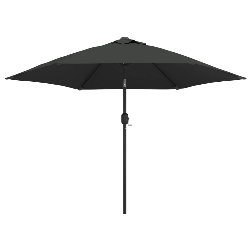 Outdoor Parasol with LED Lights and Steel Pole 300cm Anthracite 44511