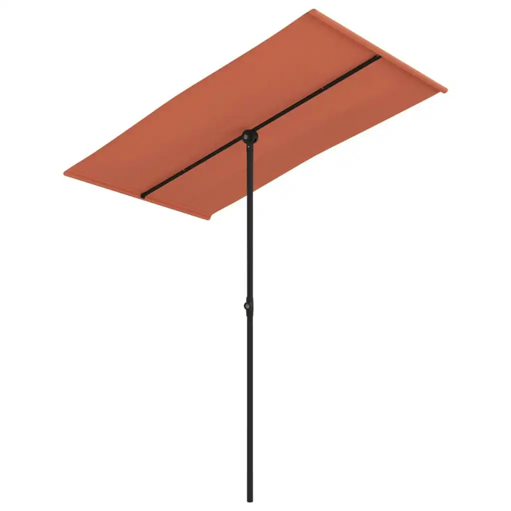 Outdoor Parasol with Aluminium Pole 180x110 cm Terracotta 47333