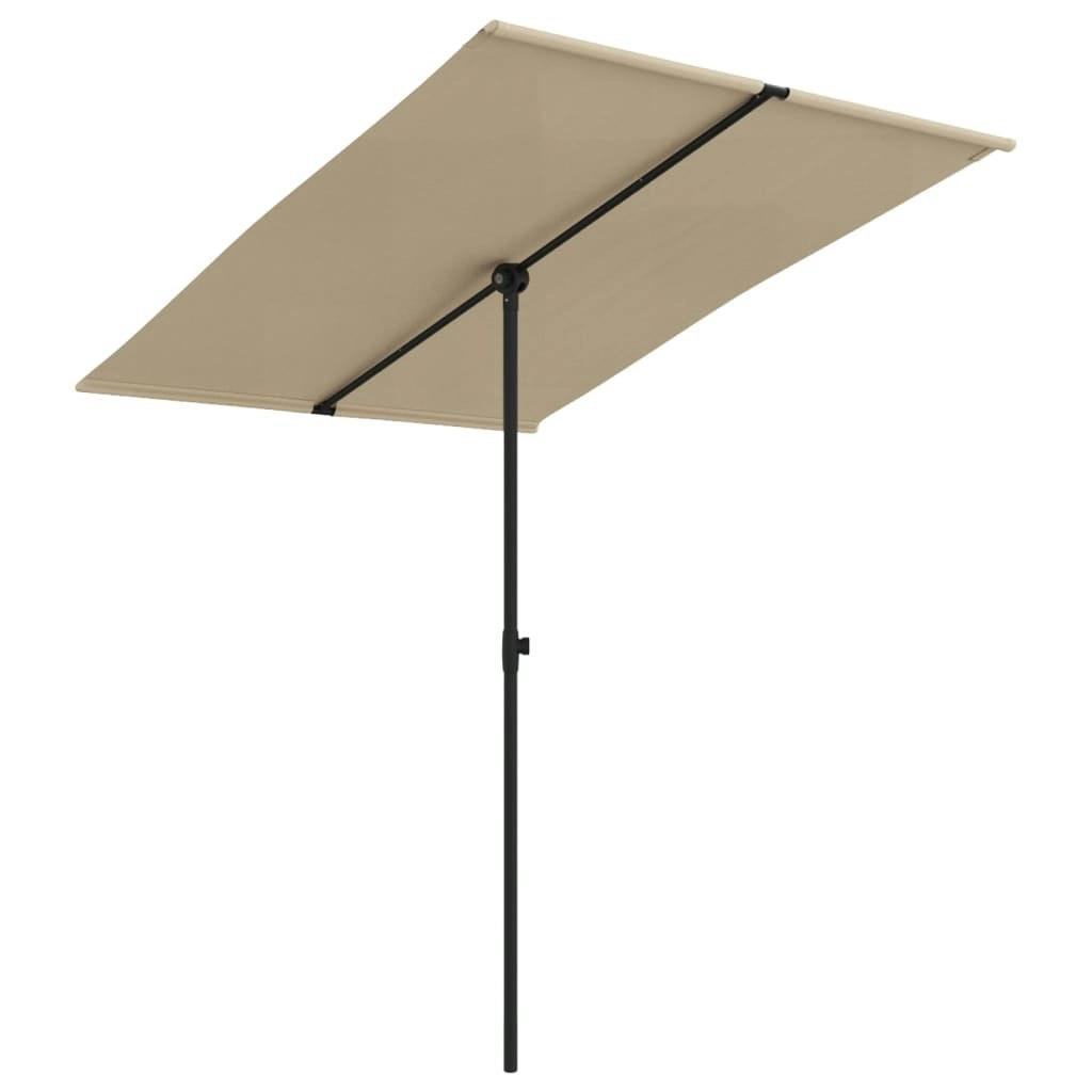 Outdoor Parasol with Aluminium Pole 2x1.5 m Taupe 47339