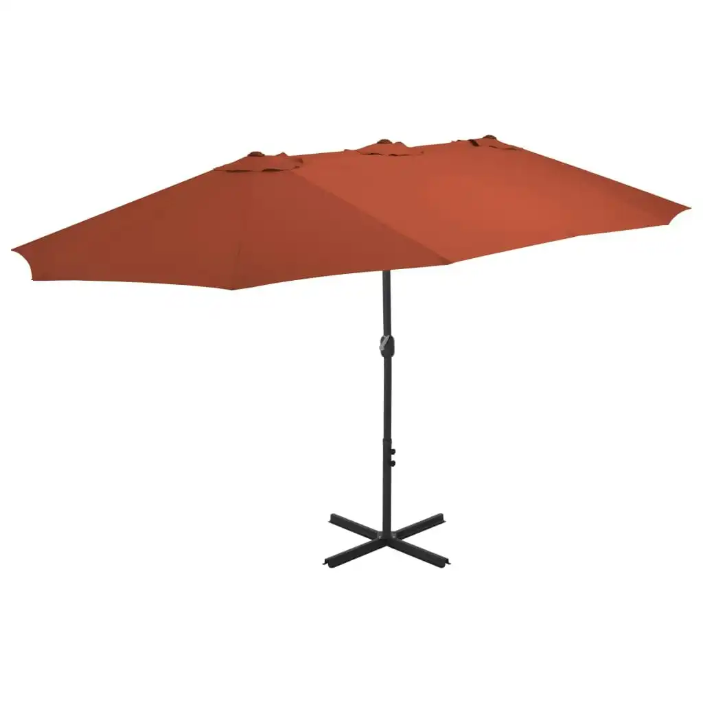 Outdoor Parasol with Aluminium Pole 460x270 cm Terracotta 44872