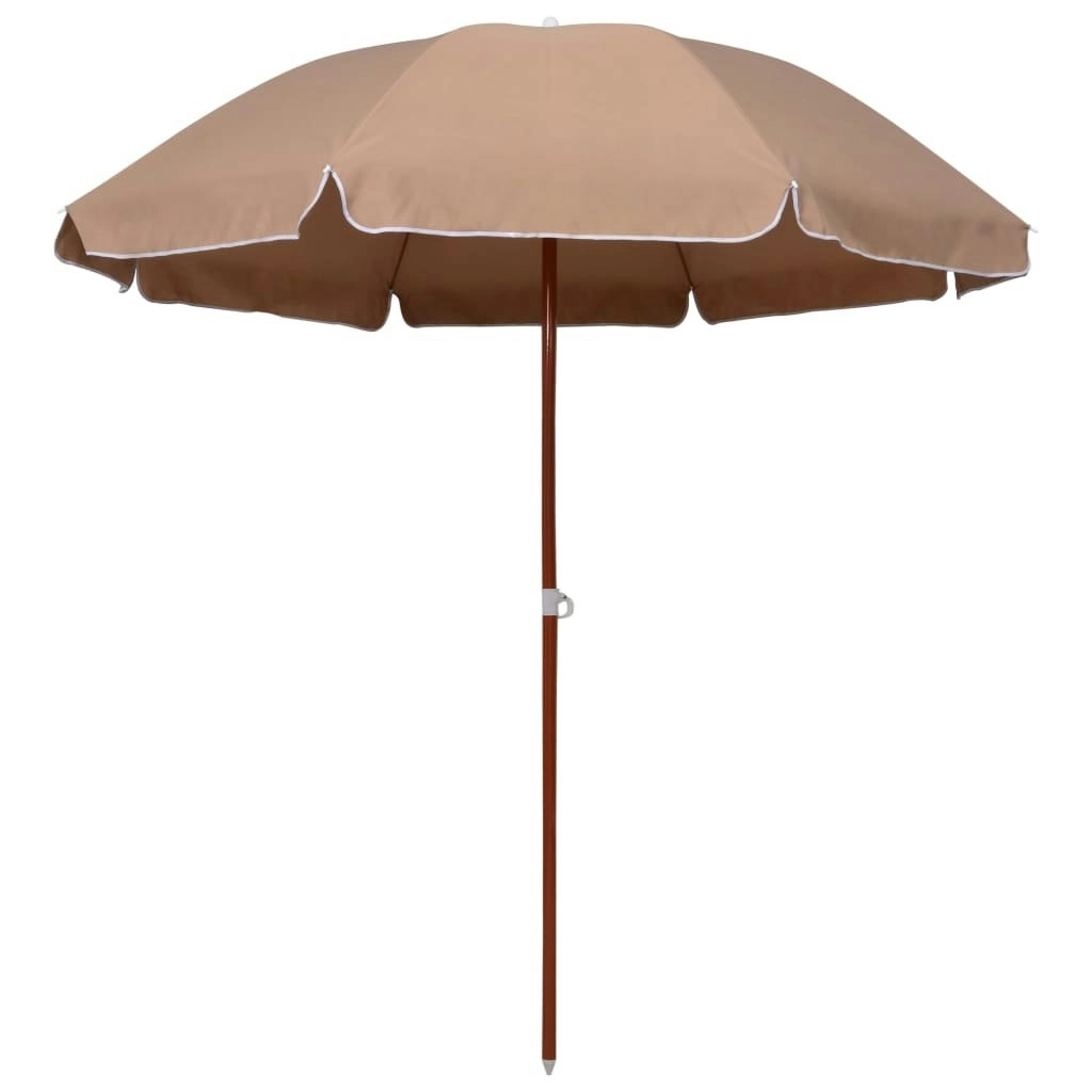 Parasol with Steel Pole 240 cm Taupe 47802