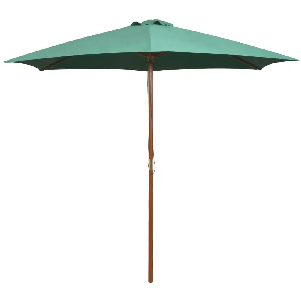 Parasol 270x270 cm Wooden Pole Green 42961