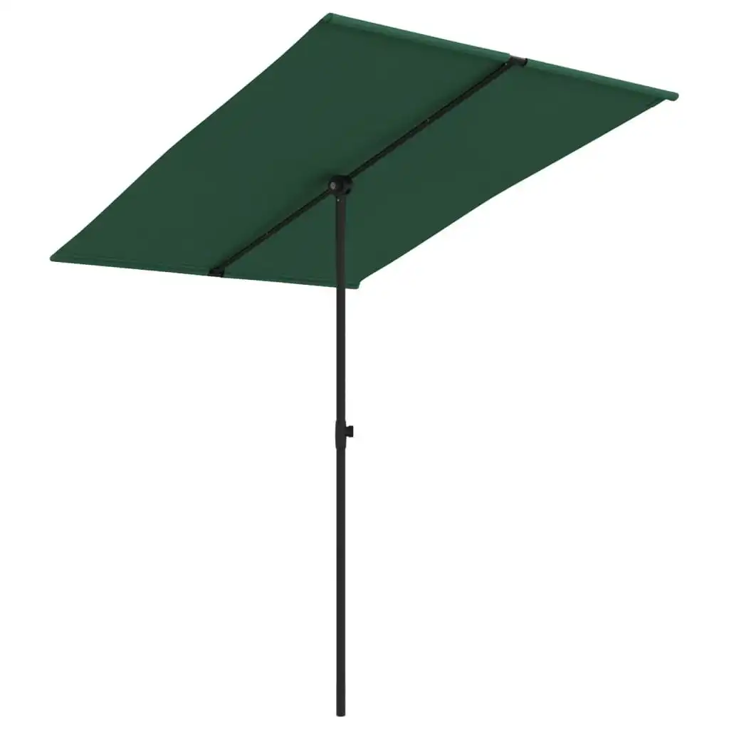 Outdoor Parasol with Aluminium Pole 2x1.5 m Green 47336