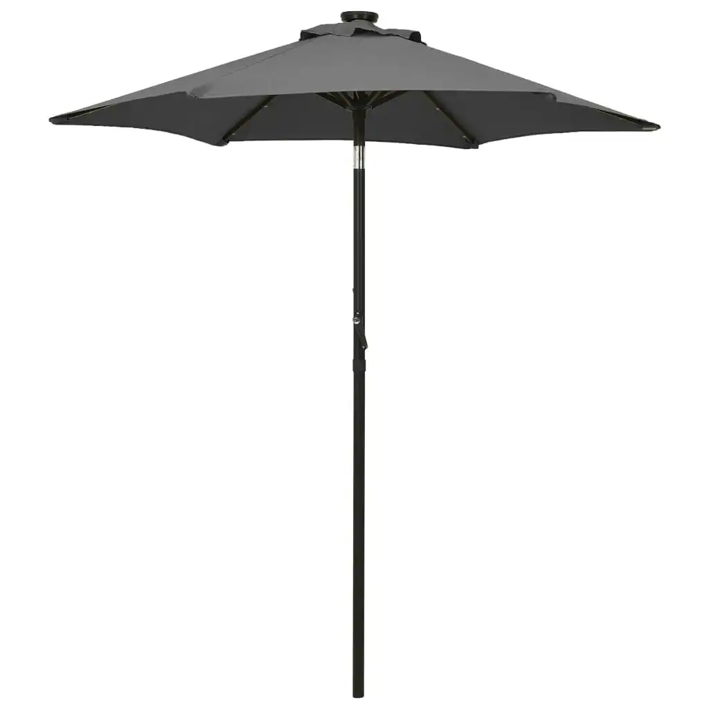 Parasol with LED Lights Anthracite 200x211 cm Aluminium 313559