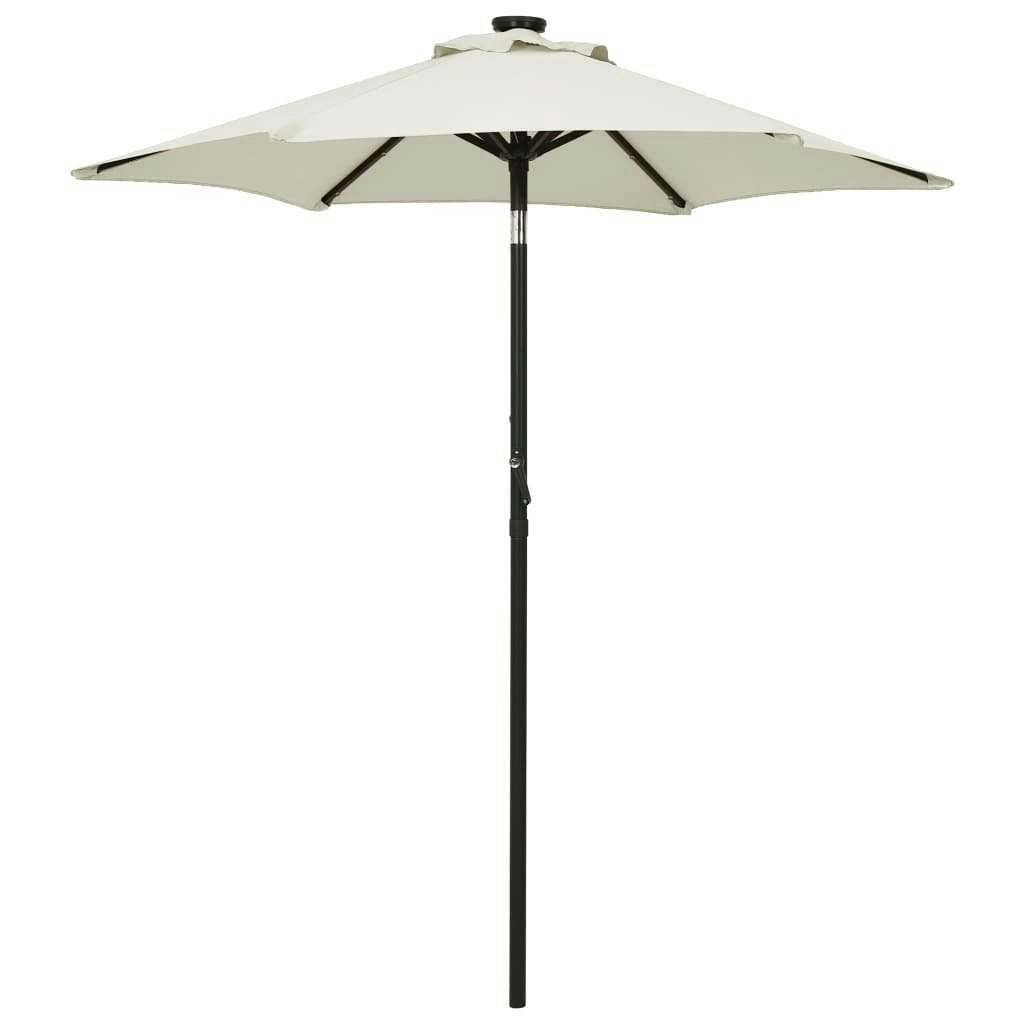 Parasol with LED Lights Sand 200x211 cm Aluminium 313557