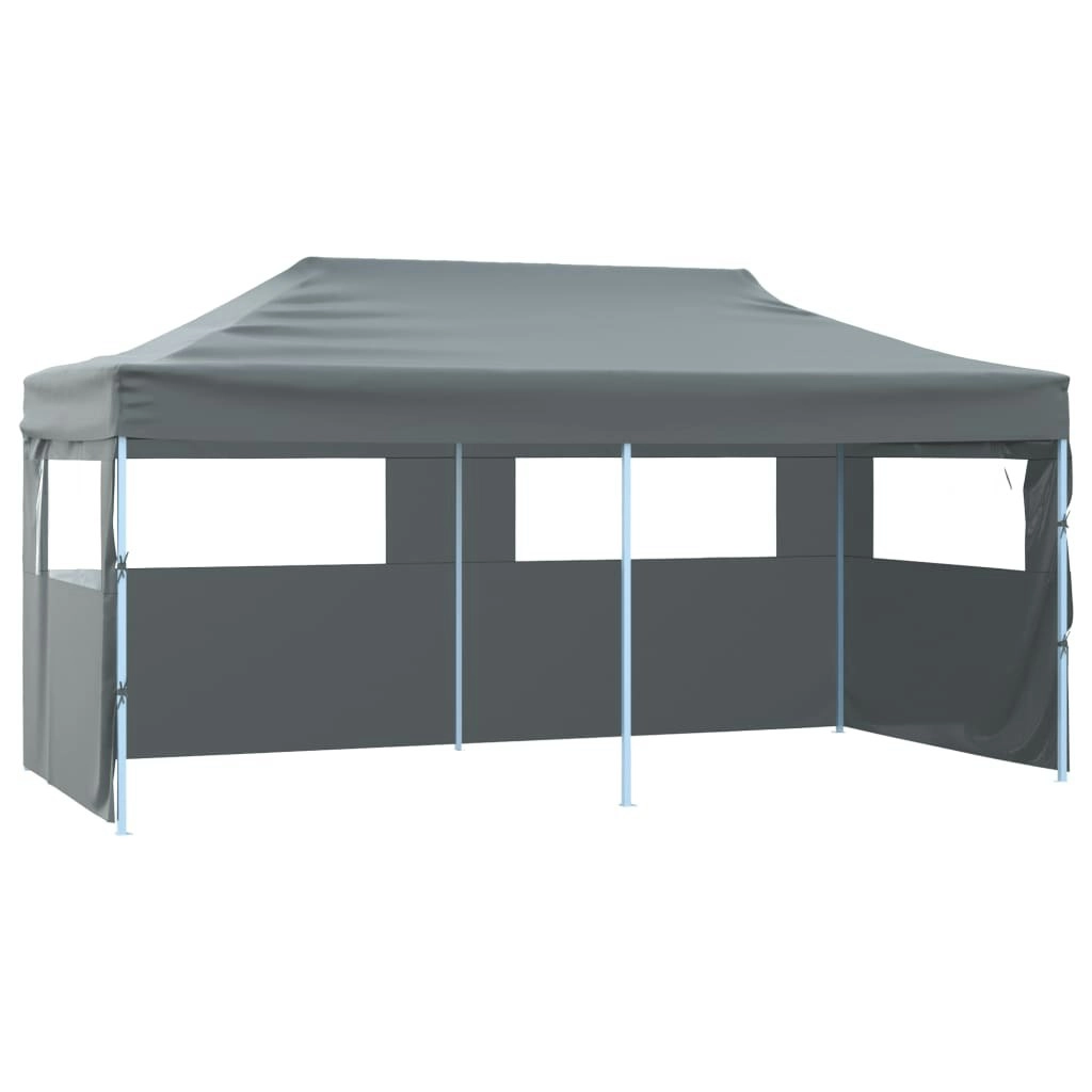 Professional Folding Party Tent with 4 Sidewalls 3x6 m Steel Anthracite 48867