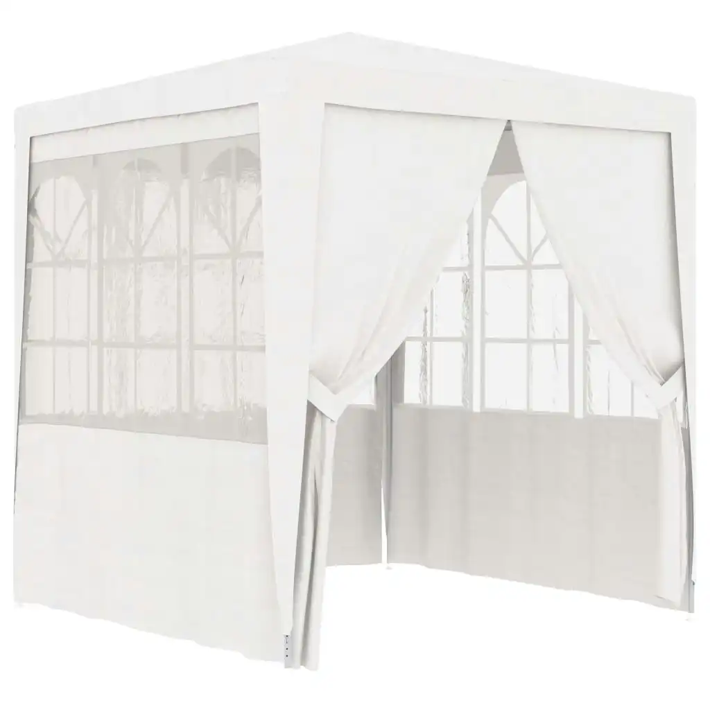 Professional Party Tent with Side Walls 2.5x2.5 m White 90 g/mÂ² 48518