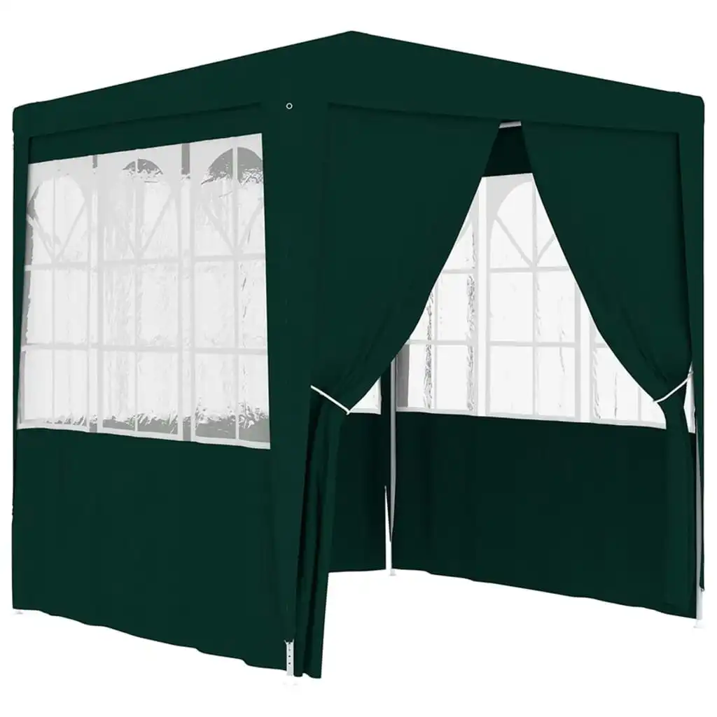 Professional Party Tent with Side Walls 2.5x2.5 m Green 90 g/mÂ² 48534