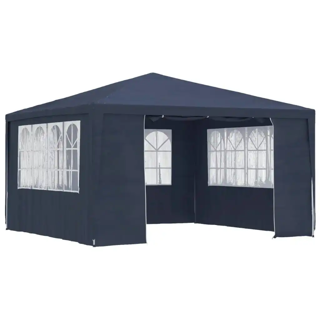 Professional Party Tent with Side Walls 4x4 m Blue 90 g/mÂ² 48526