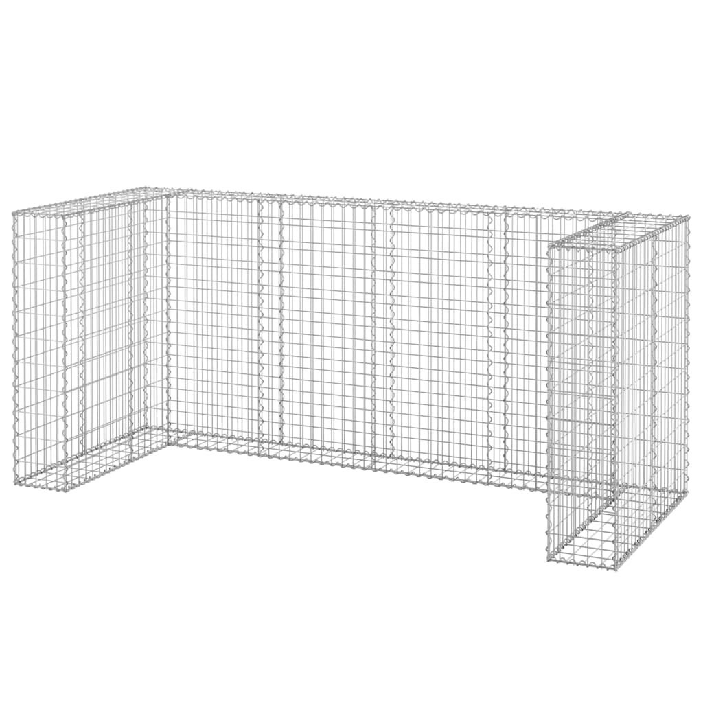 Gabion Wall for Garbage Bins Galvanised Steel 254x100x110 cm 151300