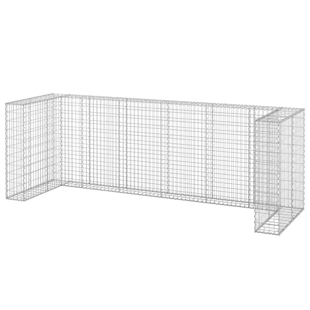 Gabion Wall for Garbage Bins Galvanised Steel 325x100x110 cm 151301