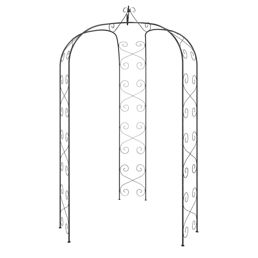 Garden Arch Black Ø180x255 cm Steel 319351