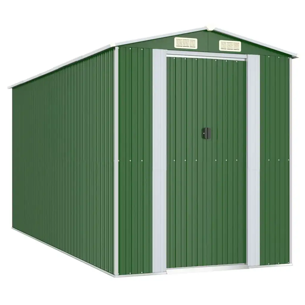 Garden Shed Green 192x440x223 cm Galvanised Steel 3147430