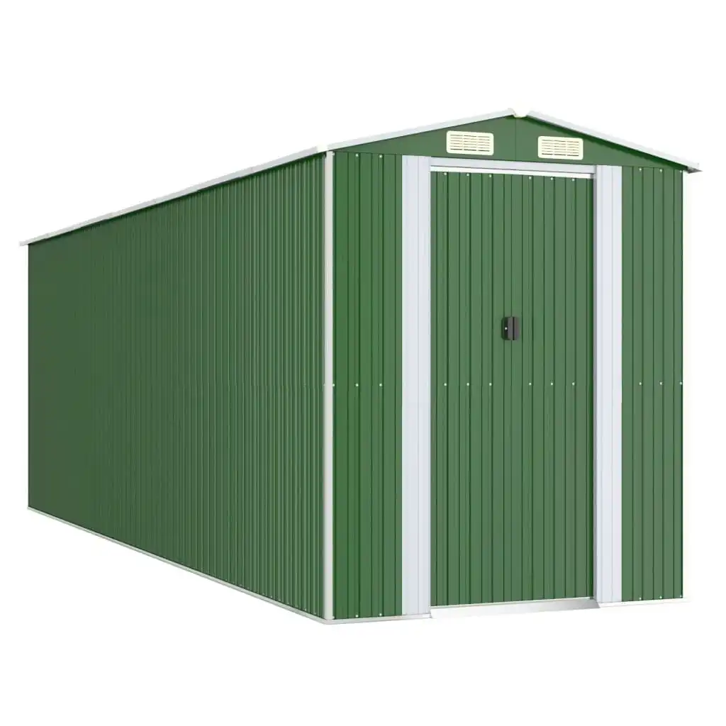 Garden Shed Green 192x606x223 cm Galvanised Steel 3147432