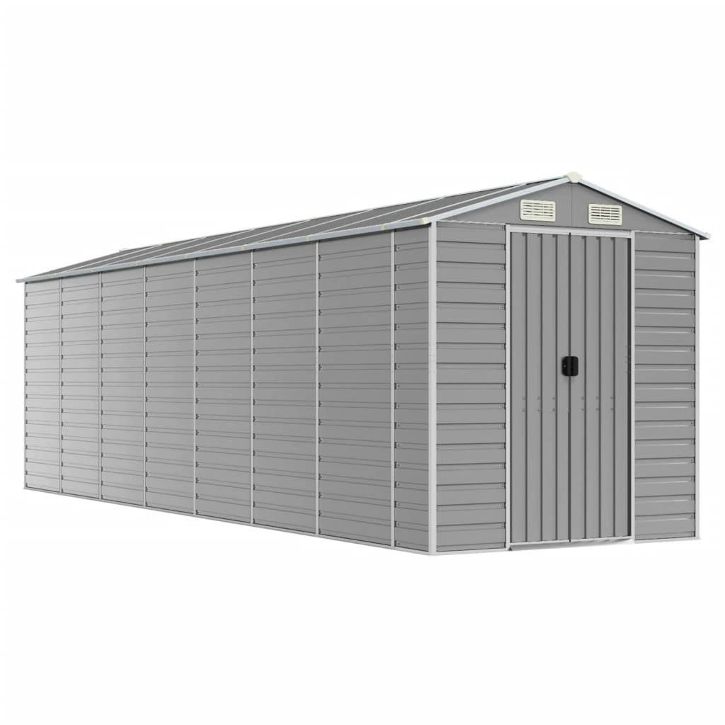 Garden Shed Light Grey 191x640x198 cm Galvanised Steel 3188248