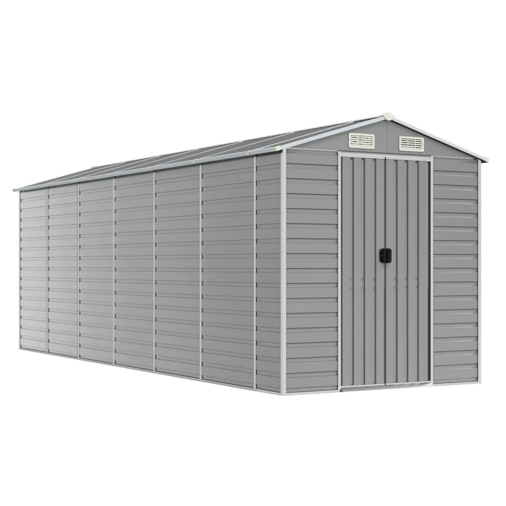 Garden Shed Light Grey 191x555x198 cm Galvanised Steel 3188247