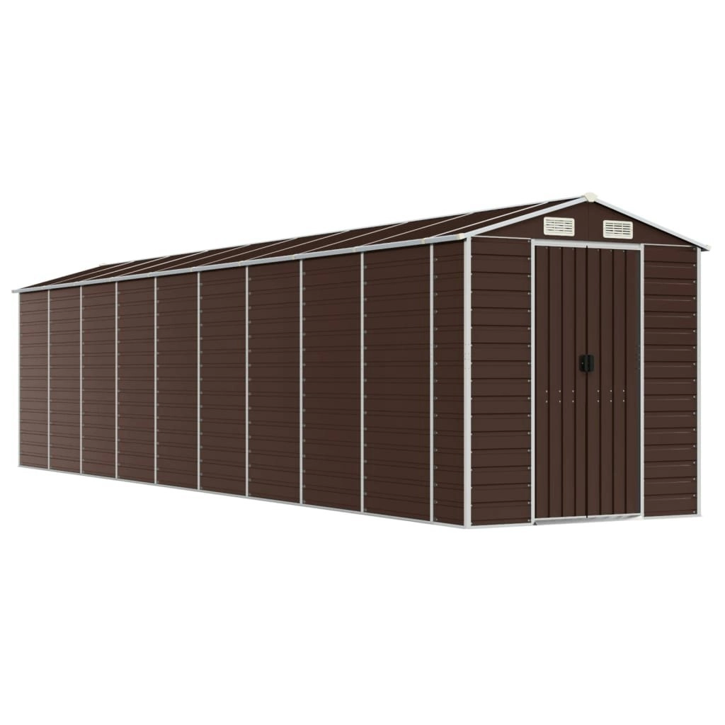 Garden Shed Brown 191x810x198 cm Galvanised Steel 3188272