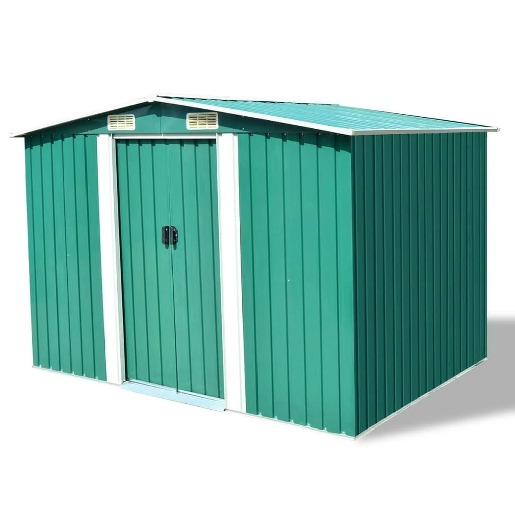 Garden Storage Shed Green Metal 257x205x178 cm 42910