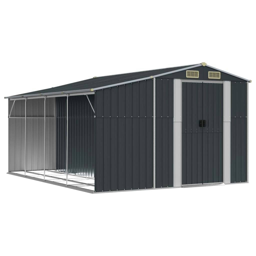 Garden Shed Anthracite 277x365.5x179 cm Galvanised Steel 3188294