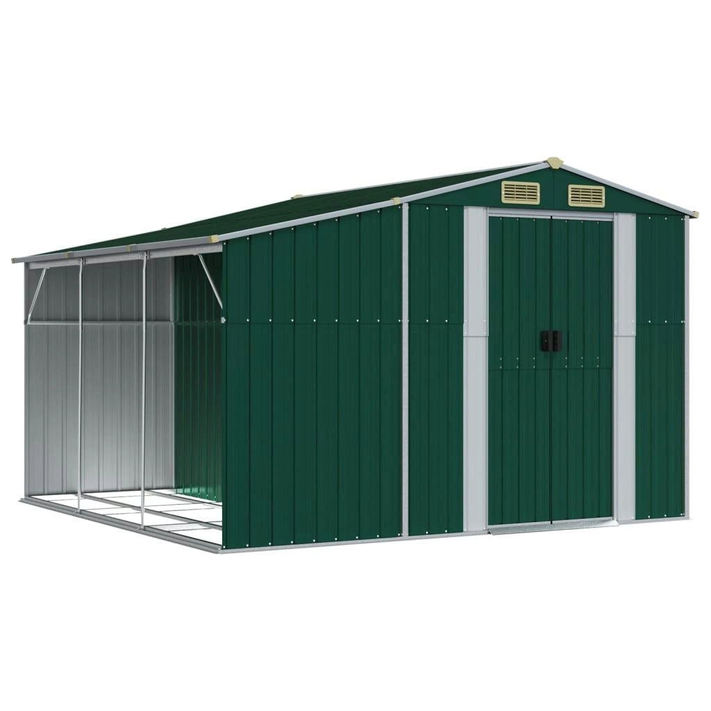 Garden Shed Green 277x279x179 cm Galvanised Steel 3188287