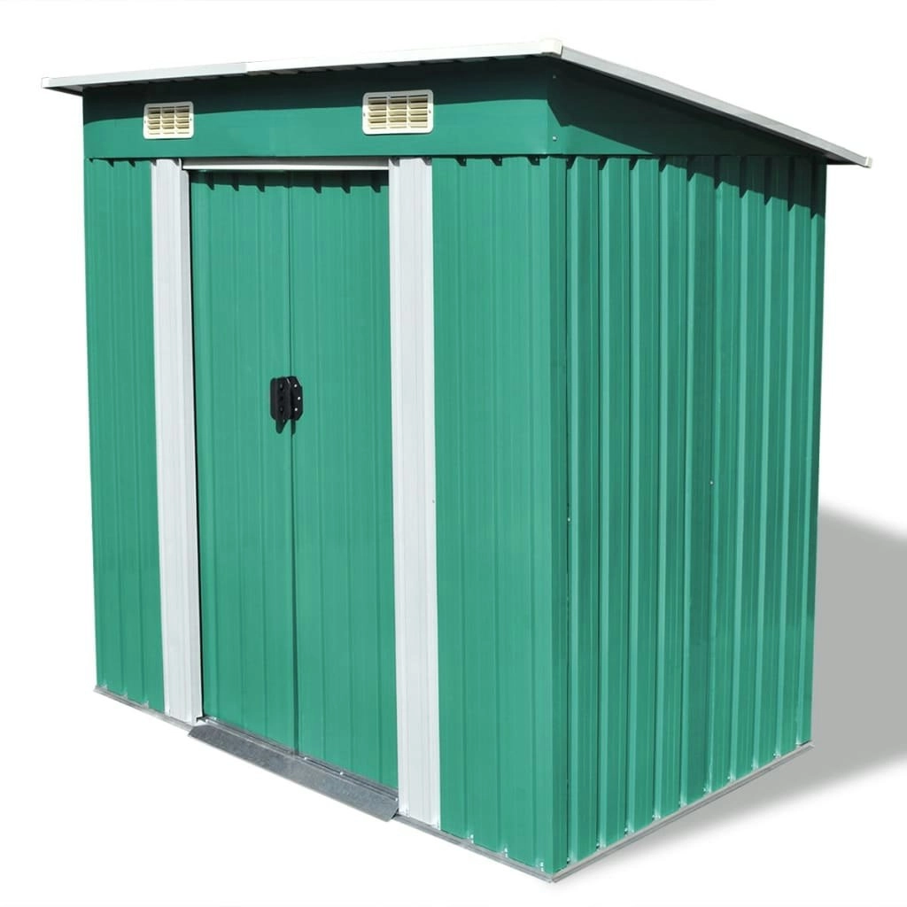 Garden Shed Green Metal 42908