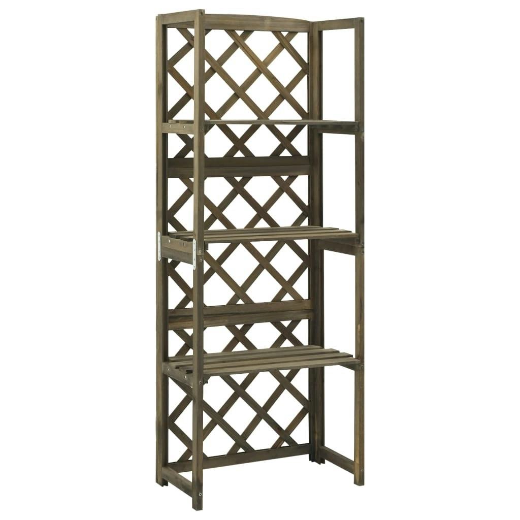 Trellis with Shelves Grey 55x30x140 cm Solid Fir Wood 316410