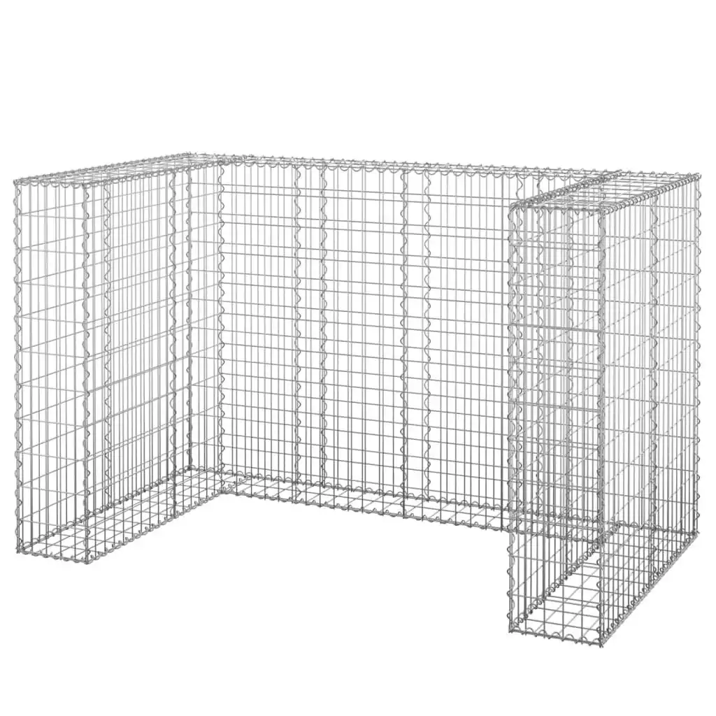 Gabion Wall for Garbage Bins Galvanised Steel 180x100x110 cm 151299