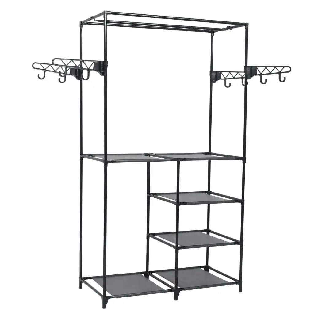 Clothes Rack Steel and Non-woven Fabric 87x44x158 cm Black 245744