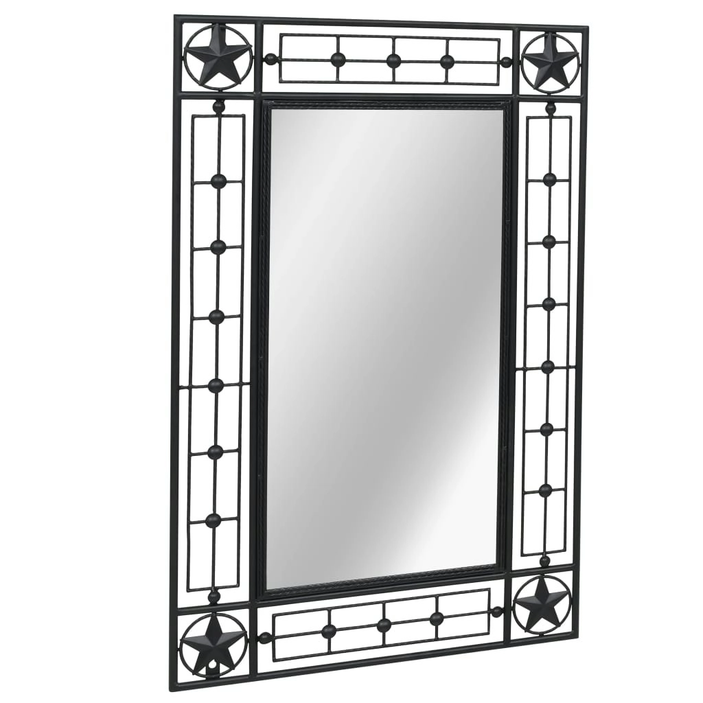 Garden Wall Mirror Rectangular 50x80 cm Black 275613