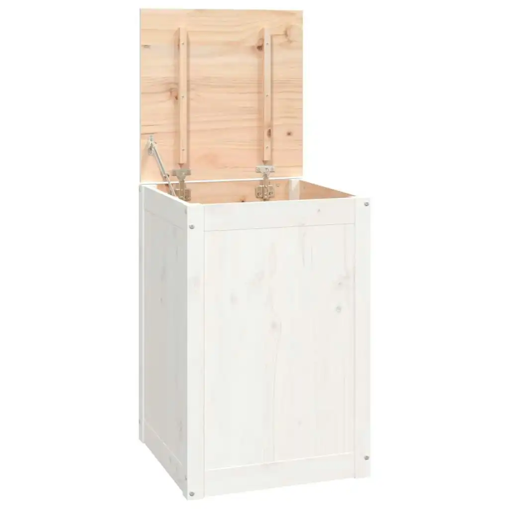 Laundry Box White 44x44x66 cm Solid Wood Pine 823565