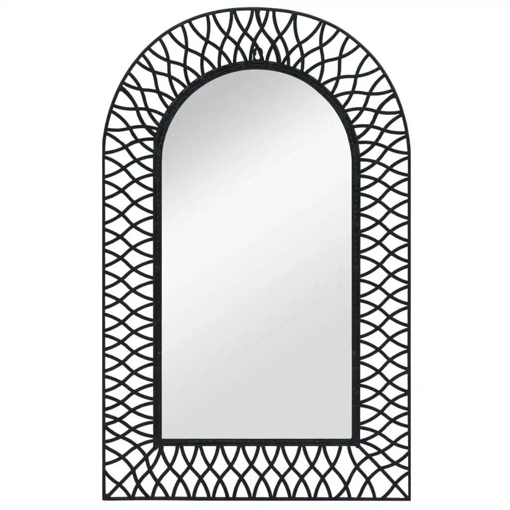 Wall Mirror Arched 50x80 cm Black 245919