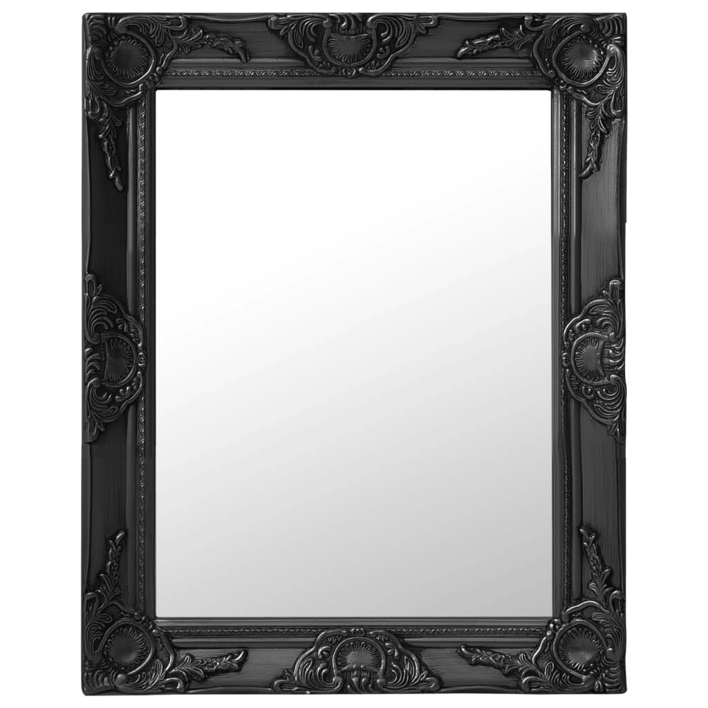 Wall Mirror Baroque Style 50x60 cm Black 320319