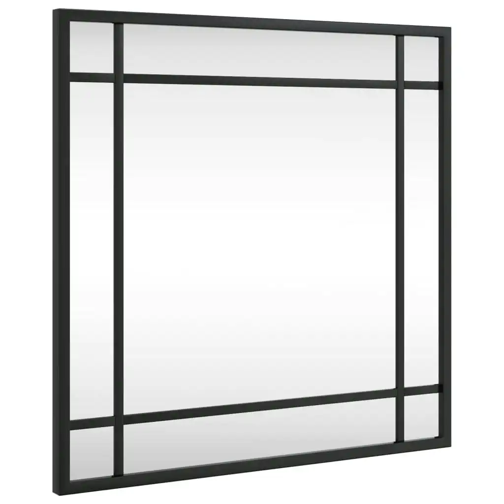 Wall Mirror Black 40x40 cm Square Iron 358633