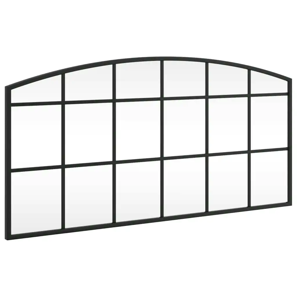 Wall Mirror Black 80x40 cm Arch Iron 358637