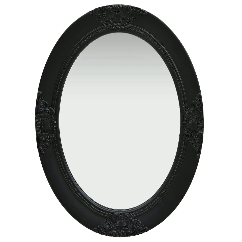 Wall Mirror Baroque Style 50x70 cm Black 320355