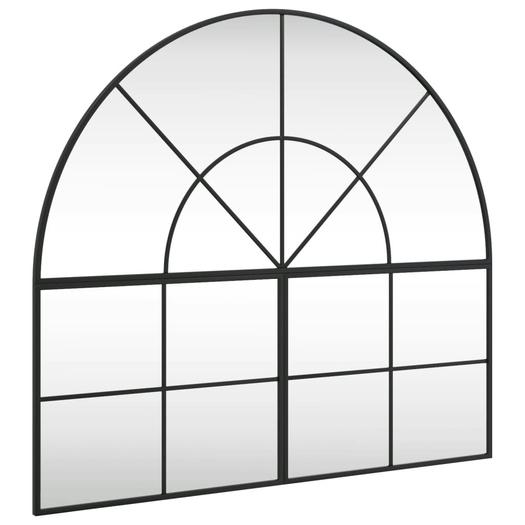 Wall Mirror Black 100x90 cm Arch Iron 3200611