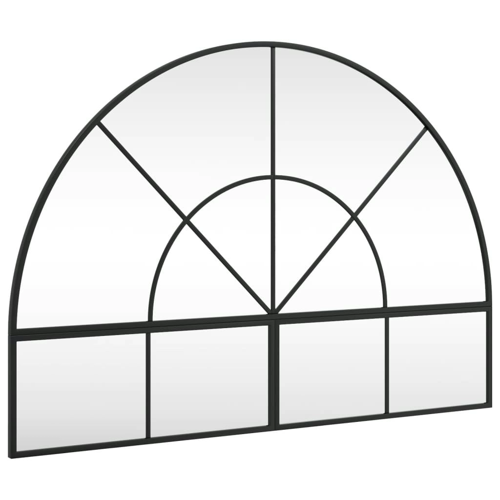 Wall Mirror Black 100x70 cm Arch Iron 3200610